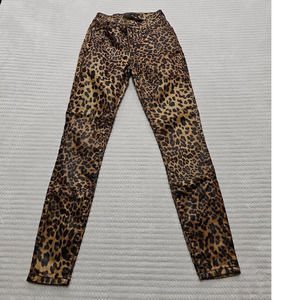 Hammer Jeans Los Angeles Womens 0 Cheetah Print Stretch Faux Leather